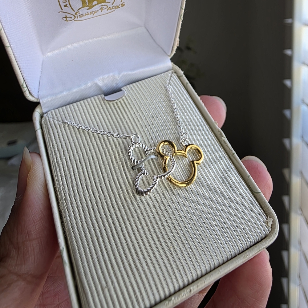N/A Disney Parks Mickey Mouse Necklace Two-Tone Silver & Gold | New in Box